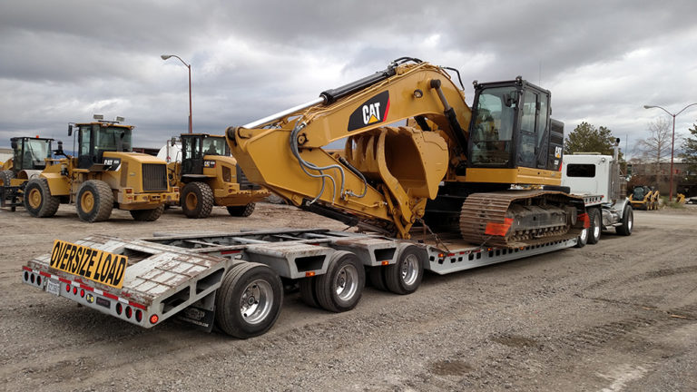 Caterpillar Excavator Loaded for Travel