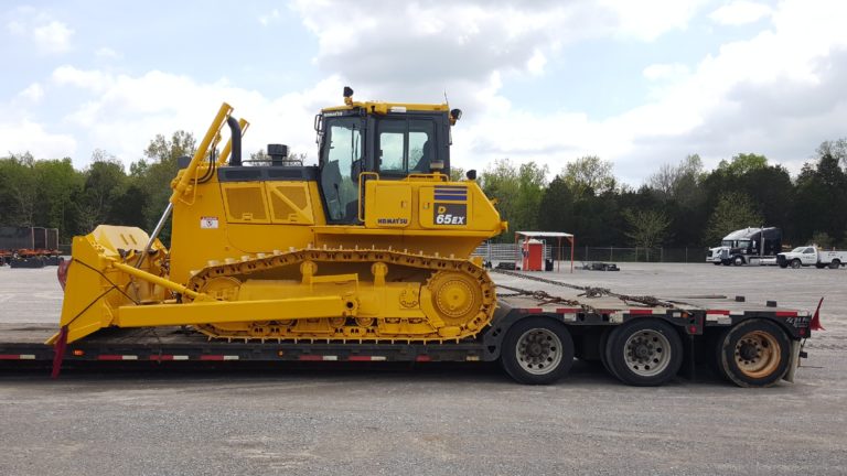 Loading a bulldozer