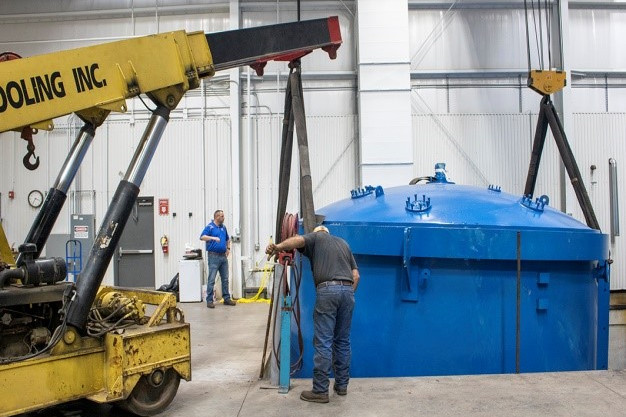 Oversize Boiler Being Lifted with Cranes