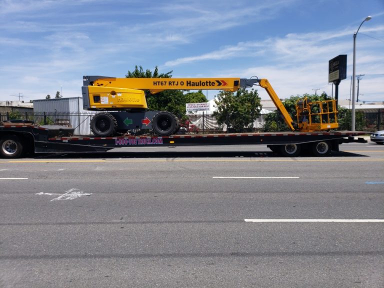 Boom Lift Transport on a Trailer