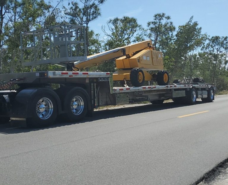 Boom Lift Shipping on a Trailer