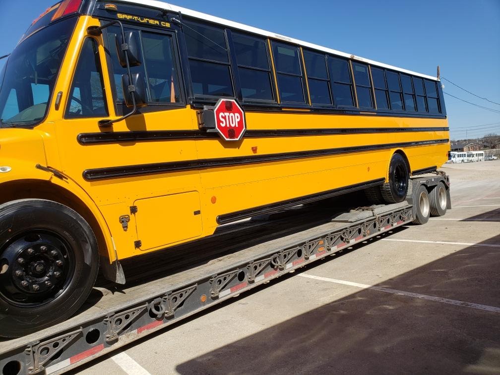 Transporting a 2004 Bluebird School Bus