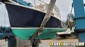 Loading a boat for transport.