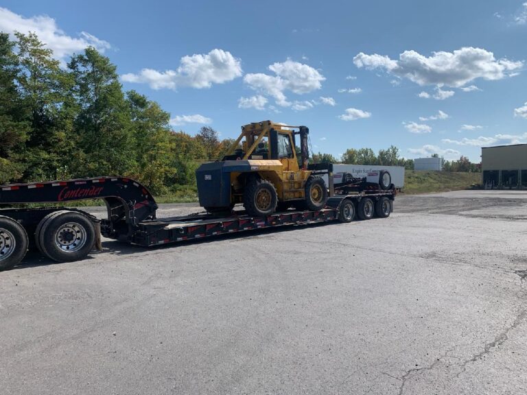 Shipping a Forklift on a Trailer.