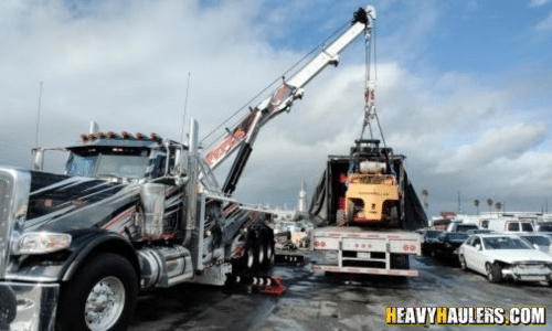 Shipping a Forklift on a Conestoga Trailer.