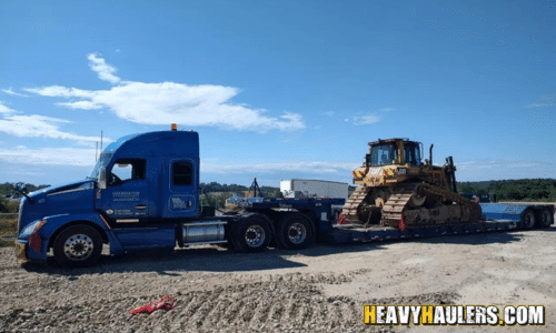 Transporting a Cat D6 LGP Crawler Dozer.