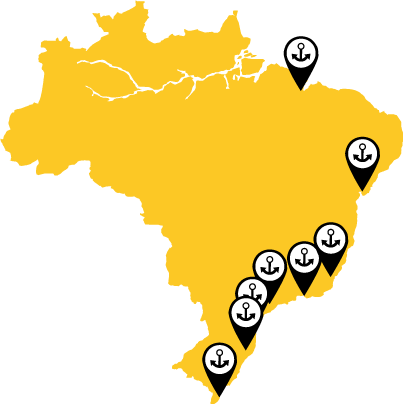 Map of Ports in Brazil we serve