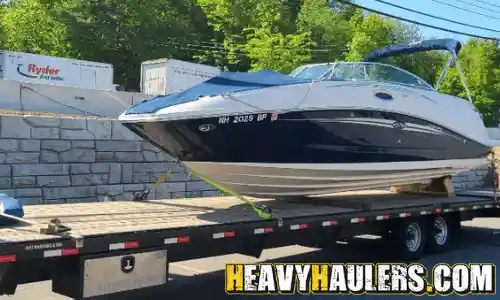 shipping an evinrude boat on a trailer.