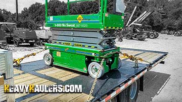 Shipping two scissor lifts on a trailer