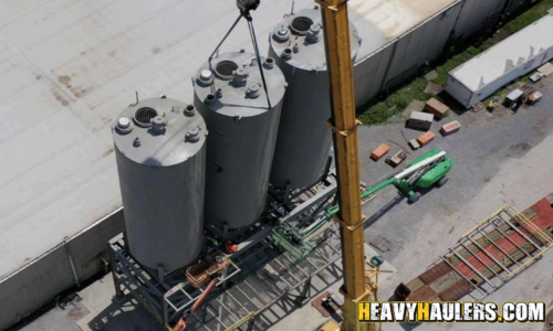 Transporting a Silo Tank.