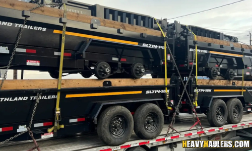 Southland trailers loaded on a Stepdeck trailer.