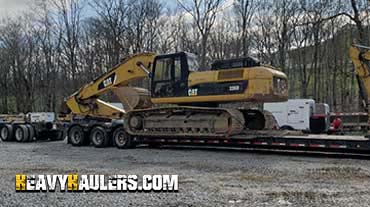 Transporting a Caterpillar 336DL Hydraulic Excavator